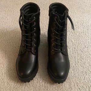 Missguided Chunky Heeled Combat Boots